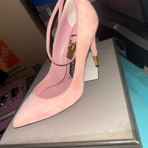 Tom Ford Blush Pink Heels with Gold Detail